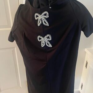 Rachel Zoe Black Dress with Rhinestone Accents